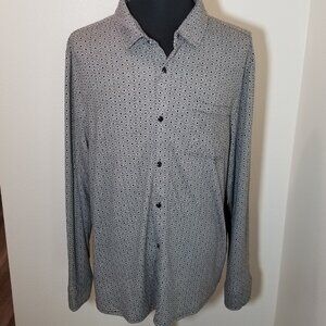 English Laundry Mens XXL Black White Diamond Long Sleeve Button Up Shirt NWT